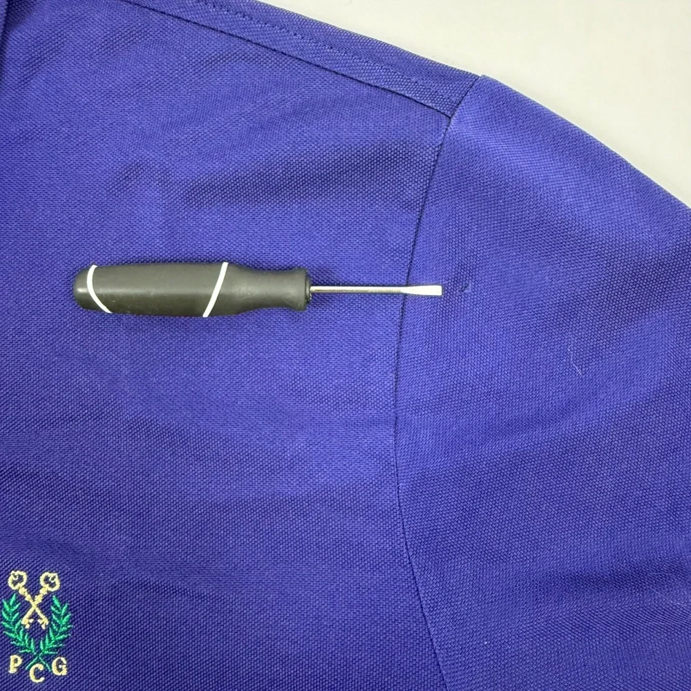 Ralph Lauren RLX Mens Purple Polo Shirt Golf Peachtree Golf Club Logo Size‎ XL